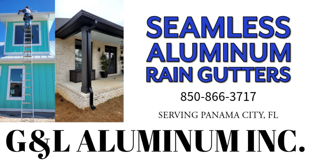 business card with seamless aluminum rain gutters and phone number for customer feedback