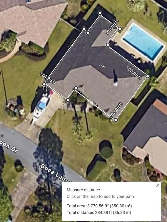 roof measuring with google maps 1 - G&L Aluminum Inc. | Seamless Rain Gutters